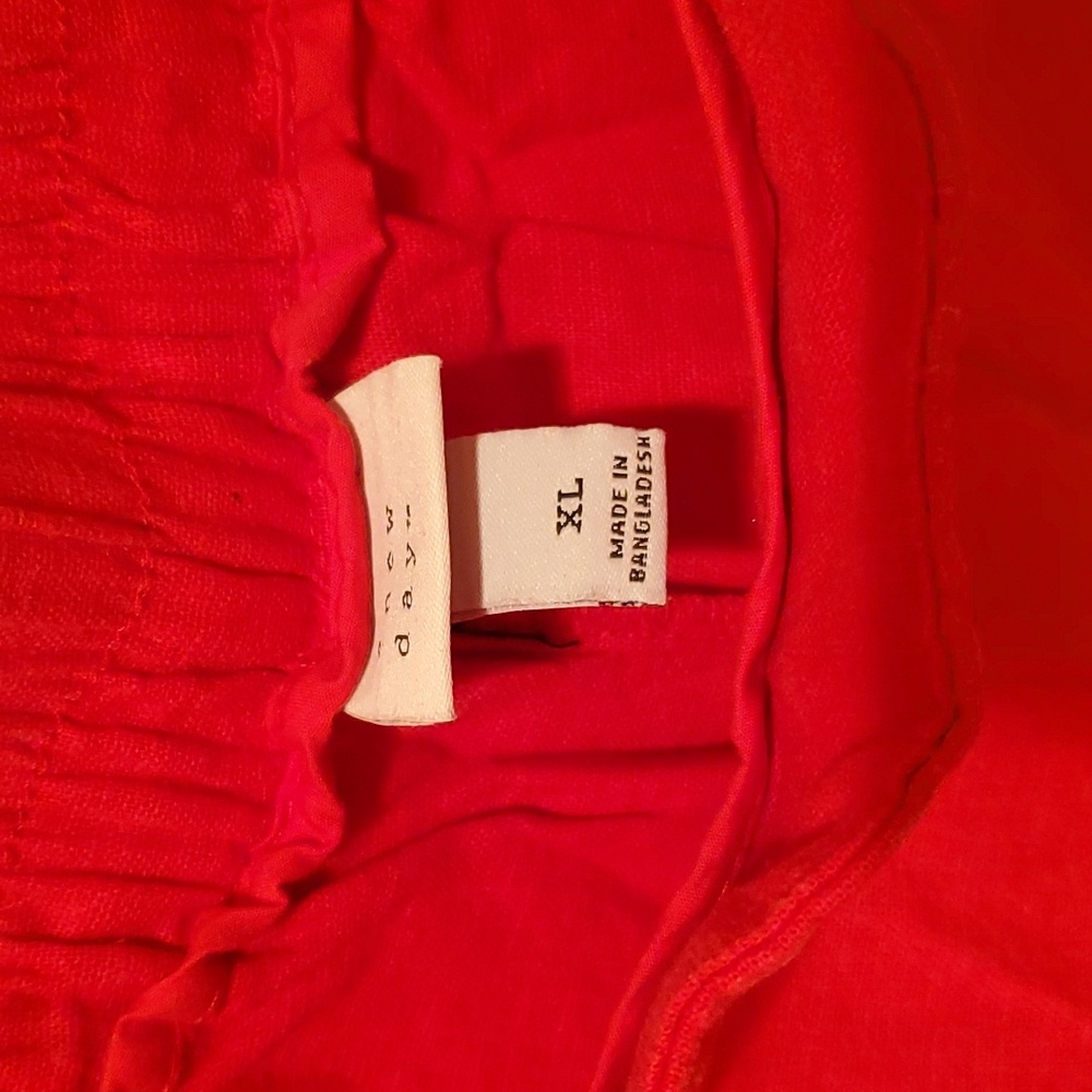Loose Red Linen Pants - Picture 2 of 5
